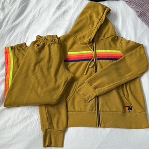 AVIATOR NATION Neon Stripe Small hoodie XS pants